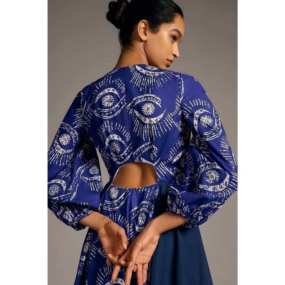 NWT❤️Anthro Kahindo Long-Sleeve Cutout Dress szS - Picture 9 of 12